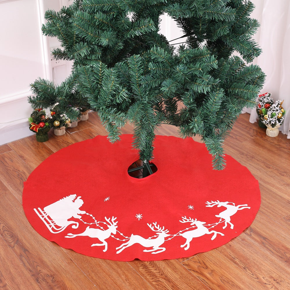 Christmas Elk Printing Christmas Tree Skirt Decoration Venue Props