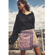 Women's High Waist Skirt With Lens Inlay