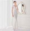 Flower Sequin Craft Party Evening Dress Long