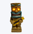 Drum Tiki Solar Light For Home And Outdoor Decor, Drum Tiki Solar Powered Flickering LED Garden Light Backyard Bongo Tiki Halloween Decoration
