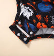 Halloween Flounced Sleeve Fake Two-piece Round Neck Long-sleeved Triangle Romper