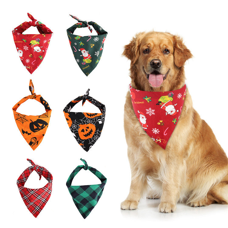 Christmas pet triangle scarf