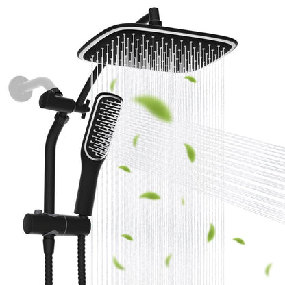 Rain Shower Head with Handheld Spray Combo, High Pressure Rainfall Shower Head, Height Adjustable Dual Shower Head, Luxury Waterfall Showerhead Bathroom