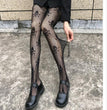 Skull Black Silk Fishnet Stockings Women's Panty Halloween Fishnet Socks