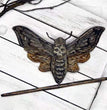 Halloween Horror Death Moth Skull Retro Hair Stick Fork Bun Holder Creative Slide Hairpins With Faux Bone Ponytail Barrette