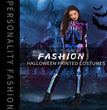 New Halloween Colorful Human Skeleton Print Jumpsuit