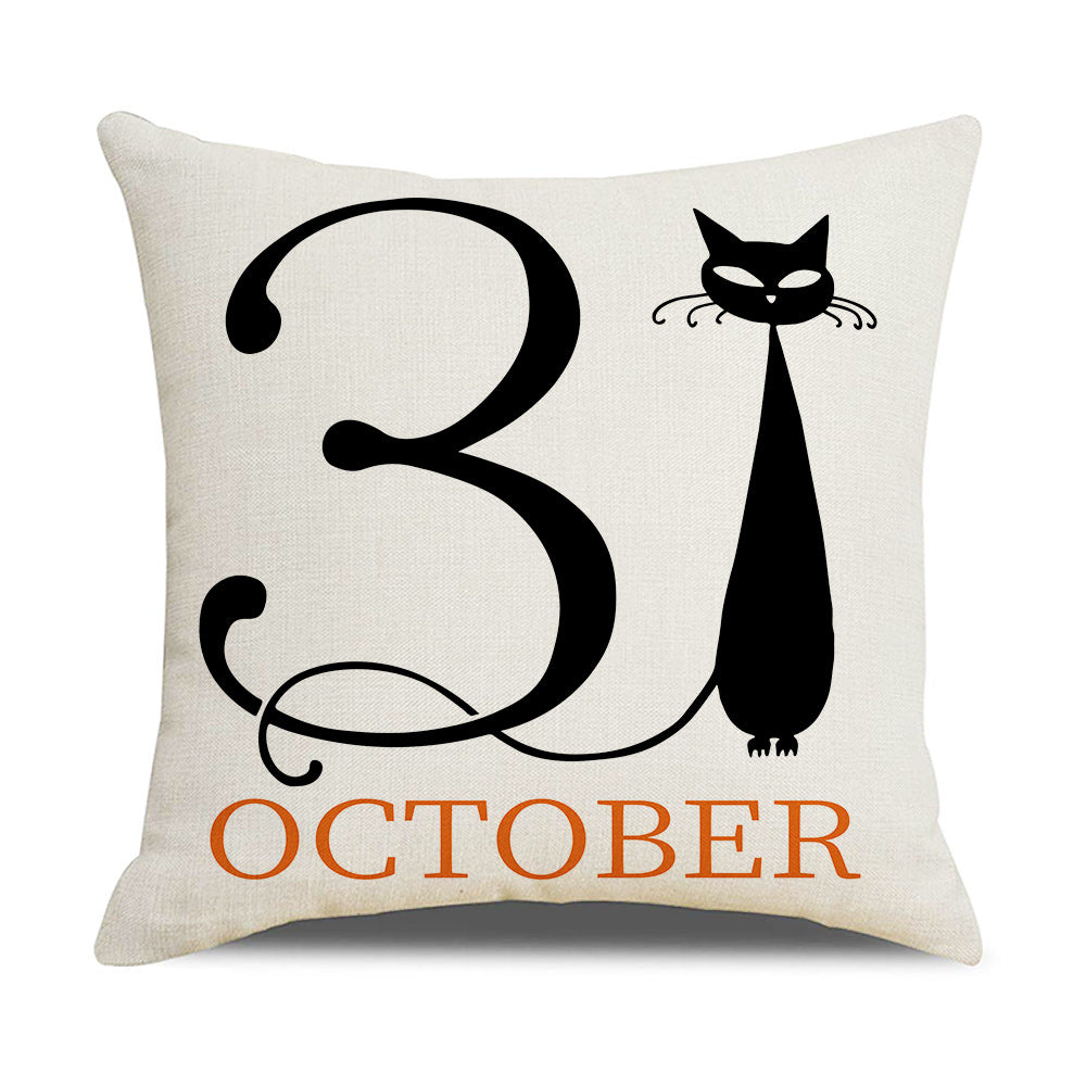 Halloween New Pumpkin English Alphabet Cartoon Car Sofa Cushion Waist Pillowcase