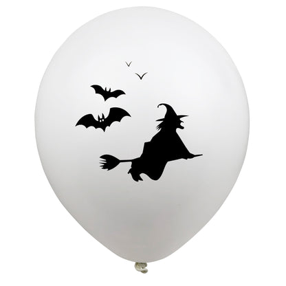 10 PCs Halloween Grimace Spider Witch Bat Rubber Balloons 12-inch Printed Balloon