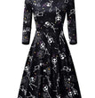 Halloween Pumpkin Print Long Sleeve Dress
