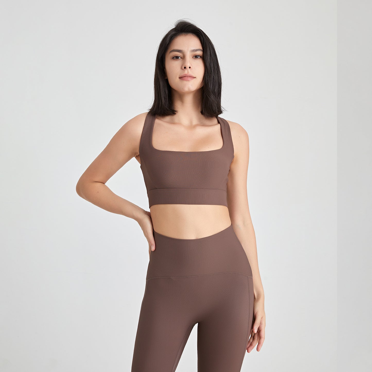 Back U Collar Shockproof Sports Underwear Naked Women Sense Vest Push-up Yoga Clothes Bra