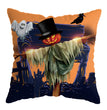 Linen Skull Halloween Pillow Cover