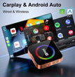 Aimoon Orange Ai Cube Pro Max Wireless Carplay Adapter for Iphone & Android Auto Ai Box with Netflix Youtube Supports TF Card Dongle Plug and Play Easy Setup Carplay Video Entertainment for Ios 10+ and Cars after 2015 Car