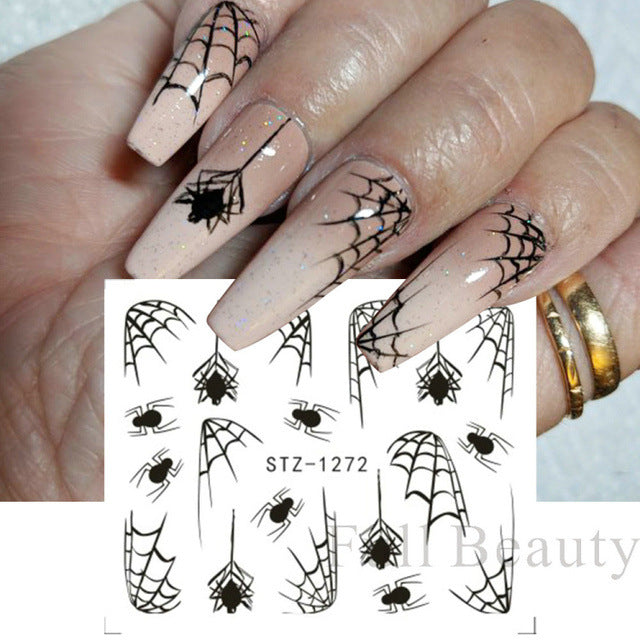 Halloween Pumpkin Nail Sticker Watermark Sticker