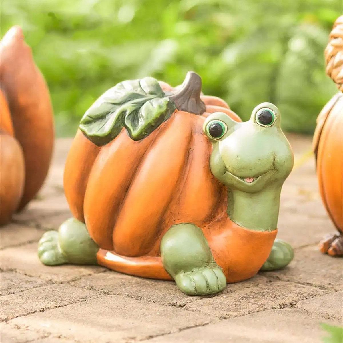 Halloween Animal Avatar Pumpkin Body Statue Resin Crafts Home Garden Study Decoration