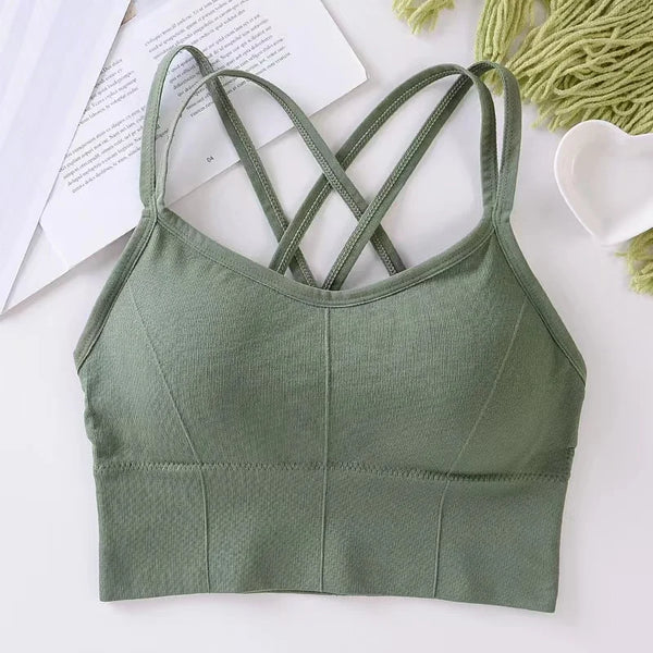 Cross-Back Sports Bra Tank Top for Women
