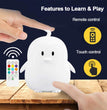 Kids Night Light (Silicone Light) USB Rechargeable Penguin Night Lights, 9 Colors Change with Touch Sensor and Remote Control for Baby/Kids/Adult Bedroom (Penguin)