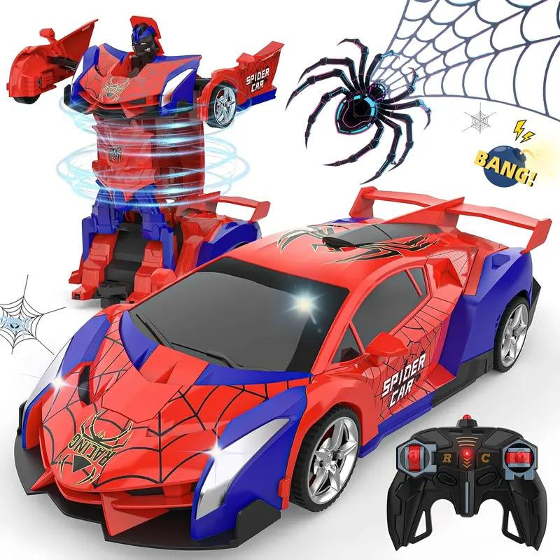 [Xmasgifts]Transform Easter RC Cars for Boys 3-15,2.4Ghz Remote Control 1:18 Scale Robot Deformation 360° Rotation Rechargeable Batteries Included High-Quality ABS Plastic Gift Set,Blackfriday,Christmas