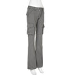 Loose Leisure Workwear Pocket Slimming Low Waist Straight-leg Pants Women