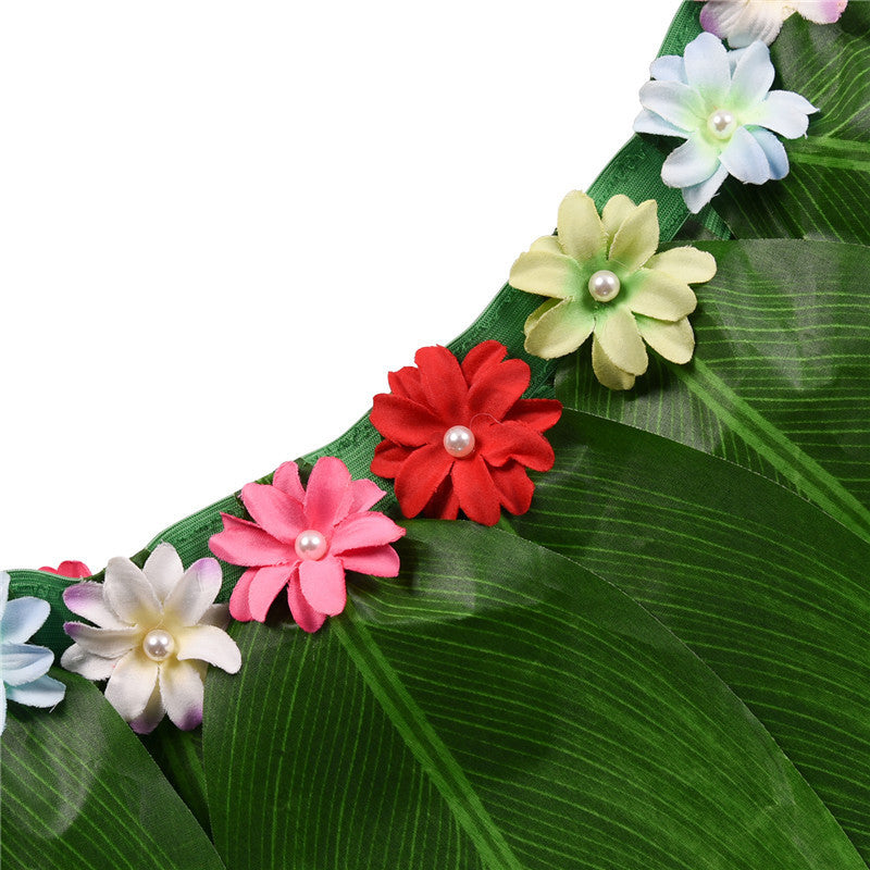 Hawaiian Simulation Leaf Skirt Hula Halloween Party Costume