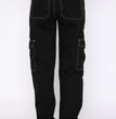 Women's Fashion Stitching Straight Multi-pocket Cargo Pants