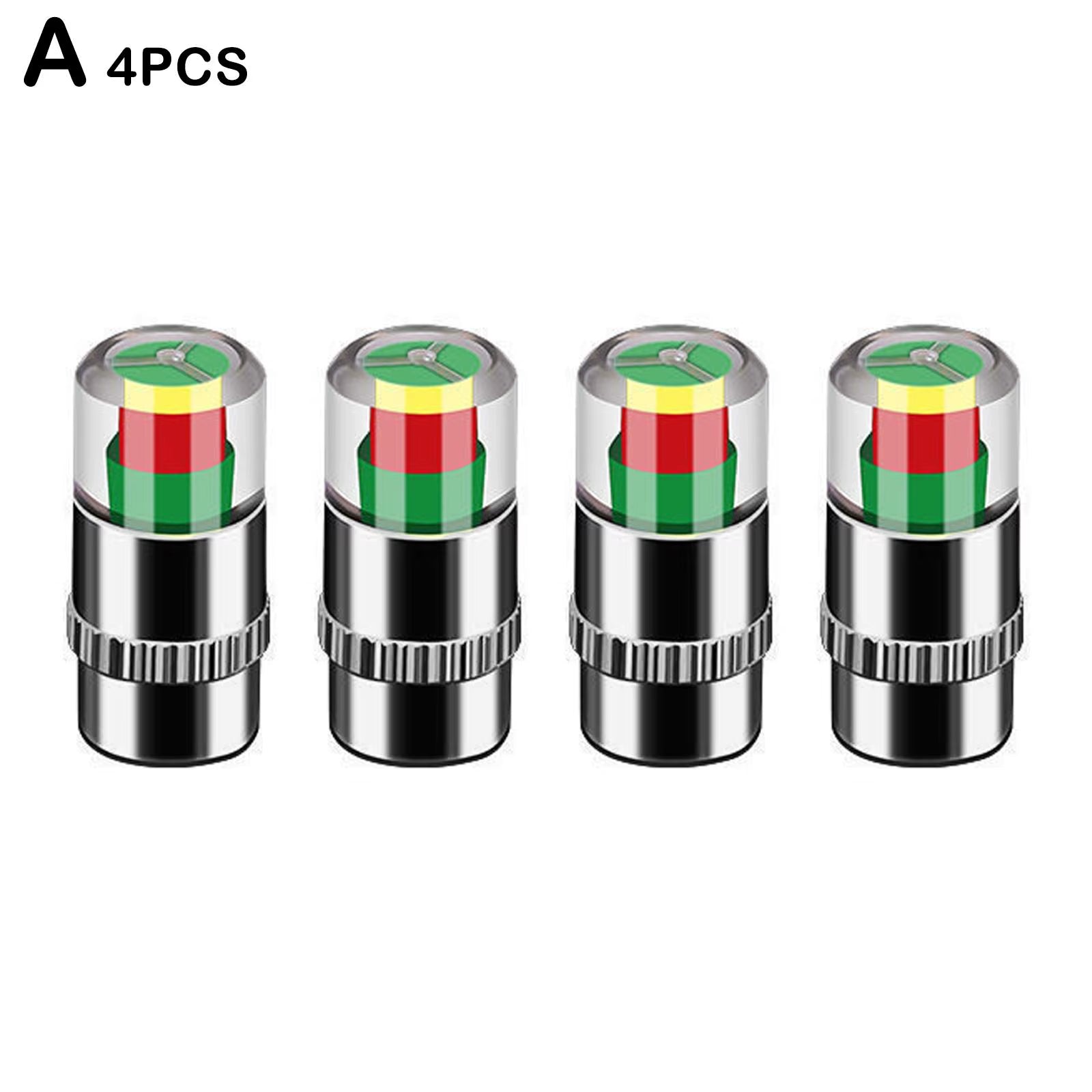 Cars Tire Air Pressure Monitor Alert 4Pcs/Set Indicator Tire Valve Cap Gauge Car Accessories Car Tyre Pressure Gauge Caps Useful