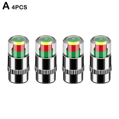 Cars Tire Air Pressure Monitor Alert 4Pcs/Set Indicator Tire Valve Cap Gauge Car Accessories Car Tyre Pressure Gauge Caps Useful
