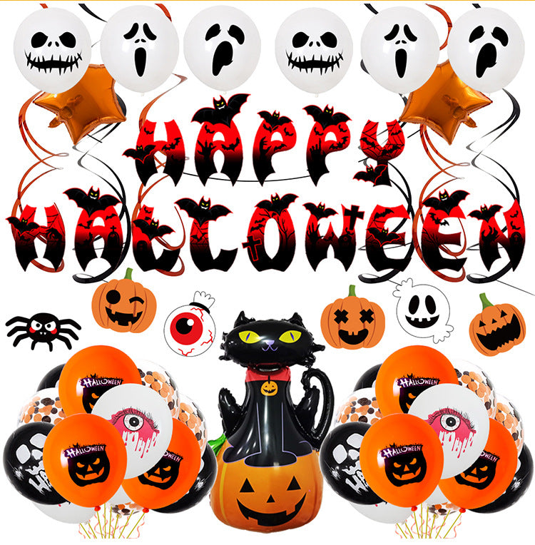 Halloween Aluminum Film Balloon Pumpkin Head Bat Spider
