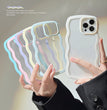Wave Border Mobile Phone Case Solid Color Simple Candy Color