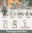 2ft Mini Christmas Tree With Light Artificial Small Tabletop Christmas Decoration With Flocked Snow, Exquisite Decor & Xmas Ornaments For Table Top For Home & Office