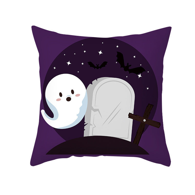 Home Cartoon Halloween Velvet Pumpkin Head Pillowcase