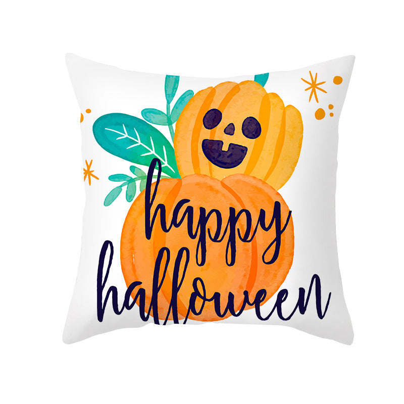 Home Cartoon Halloween Velvet Pumpkin Head Pillowcase