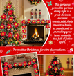 Led First Grade Christmas Lights With Red Flowers And Red Fruits For Home Decor