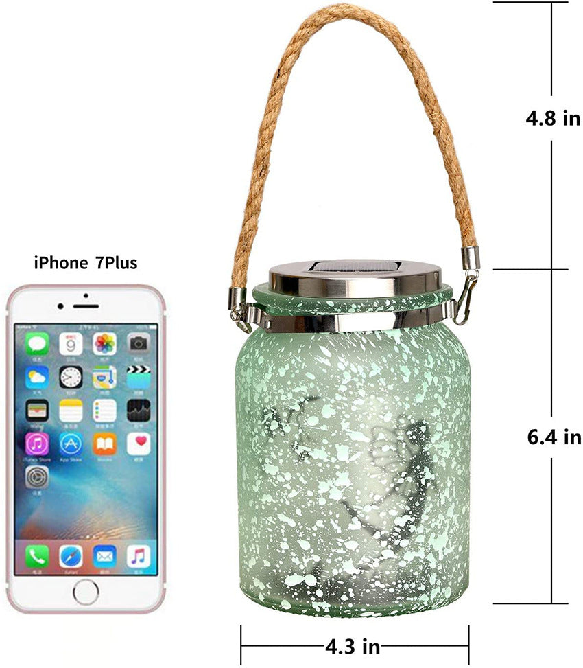 Solar Mason Jar Fairy Light Halloween Frosted Bottle