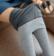 High Waist Stripes Leggings Winter Warm Thick High Stretch Imitation-cashmere Trousers Skinny Fitness Woman Pants