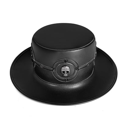 Ladies Hat Plague Doctor Flat Magic Prom Europe Adult Women's Faux Leather Top Halloween Industrial Hat