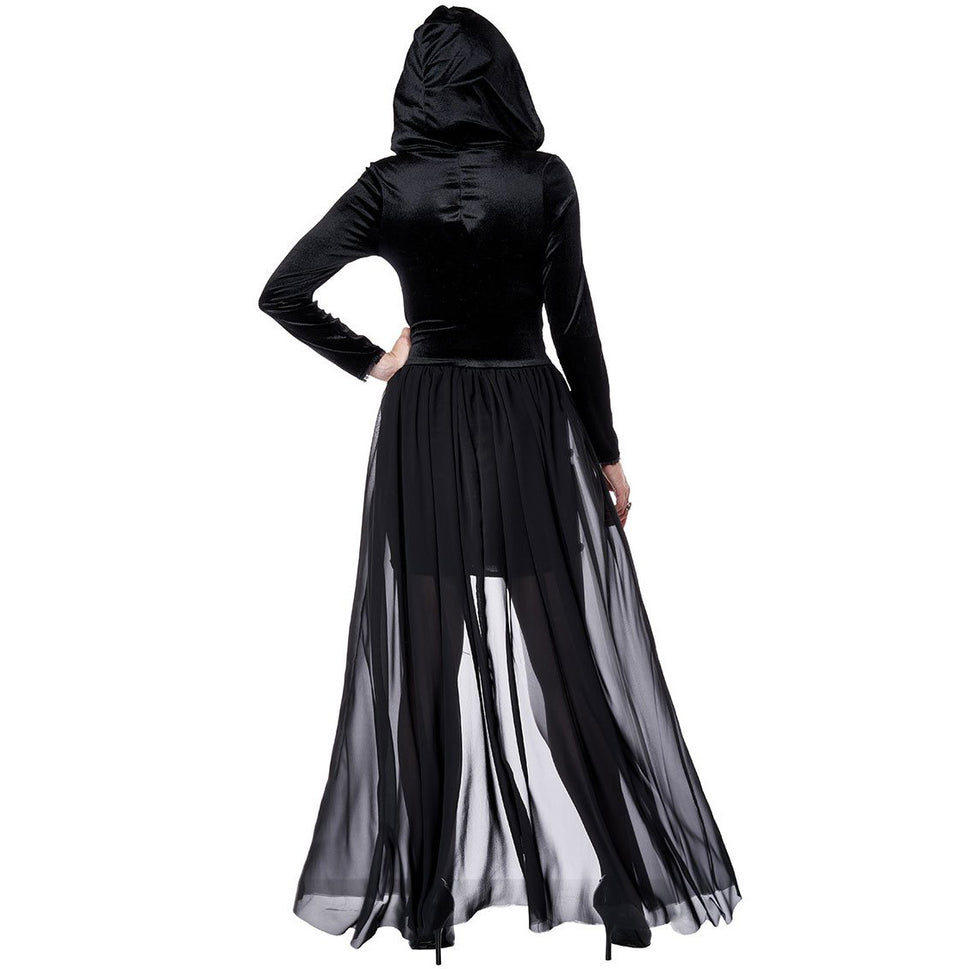 Halloween Zombie Witch Costume Dark Vampire Cape