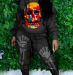 Skull Halloween Thick Print Hat Long Suit