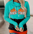 New Ladies Halloween Colorblock Pumpkin Hand Sweatshirt