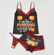 Sexy Lingerie Women's Halloween Pajamas Lace Top With Narrow Straps