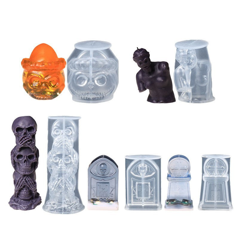 Halloween Pumpkin Skull Silicone Candle Mould