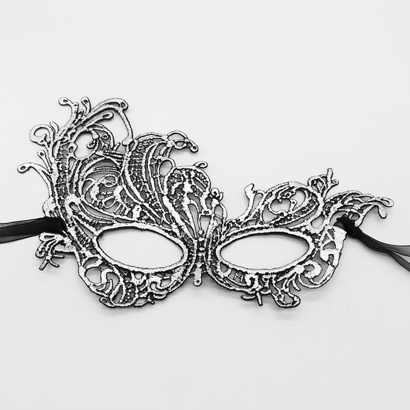 Party Half Face Halloween Bronzing Thick Lace Mask