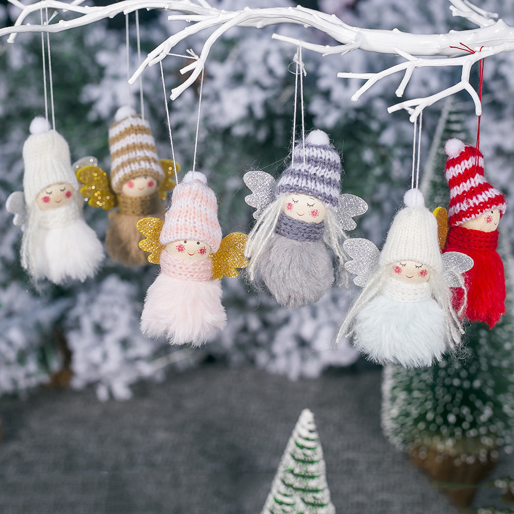 Christmas Creative Cute Plush Angel Girl Pendant