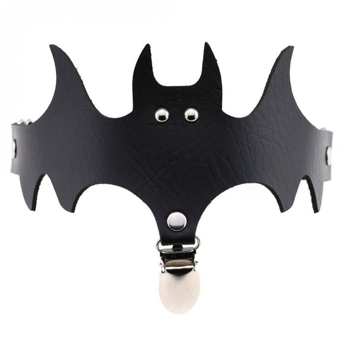 Personality exaggerated Halloween Christmas legs bat wings leather garter socks clip leg ring