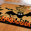 Halloween Ghost Bat Print Toilet Rug