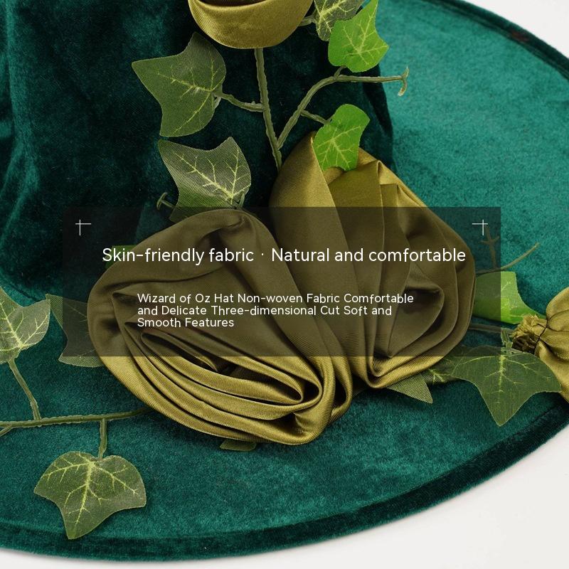 Halloween Green Cosplay Wizard Hat