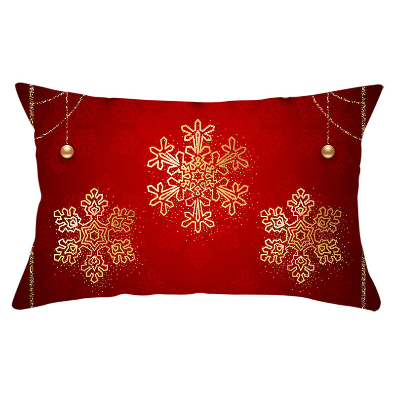 Christmas peach leather pillowcase
