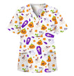 Digital Printed Halloween Short Sleeve Overalls Top