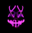 Halloween Horror Slit Mouth And Crosseye LED Plastic Glowing Mask