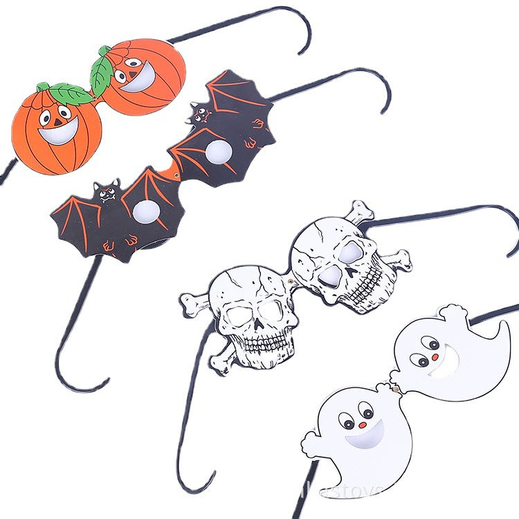 Halloween Bat Pumpkin Skull Ghost Type Tricky Paper Glasses