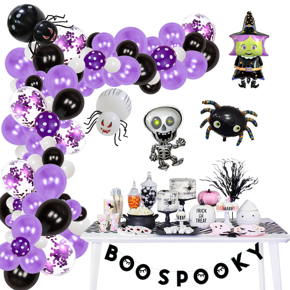 Scene Layout Latex Aluminum Film Combination Halloween Balloon Chain